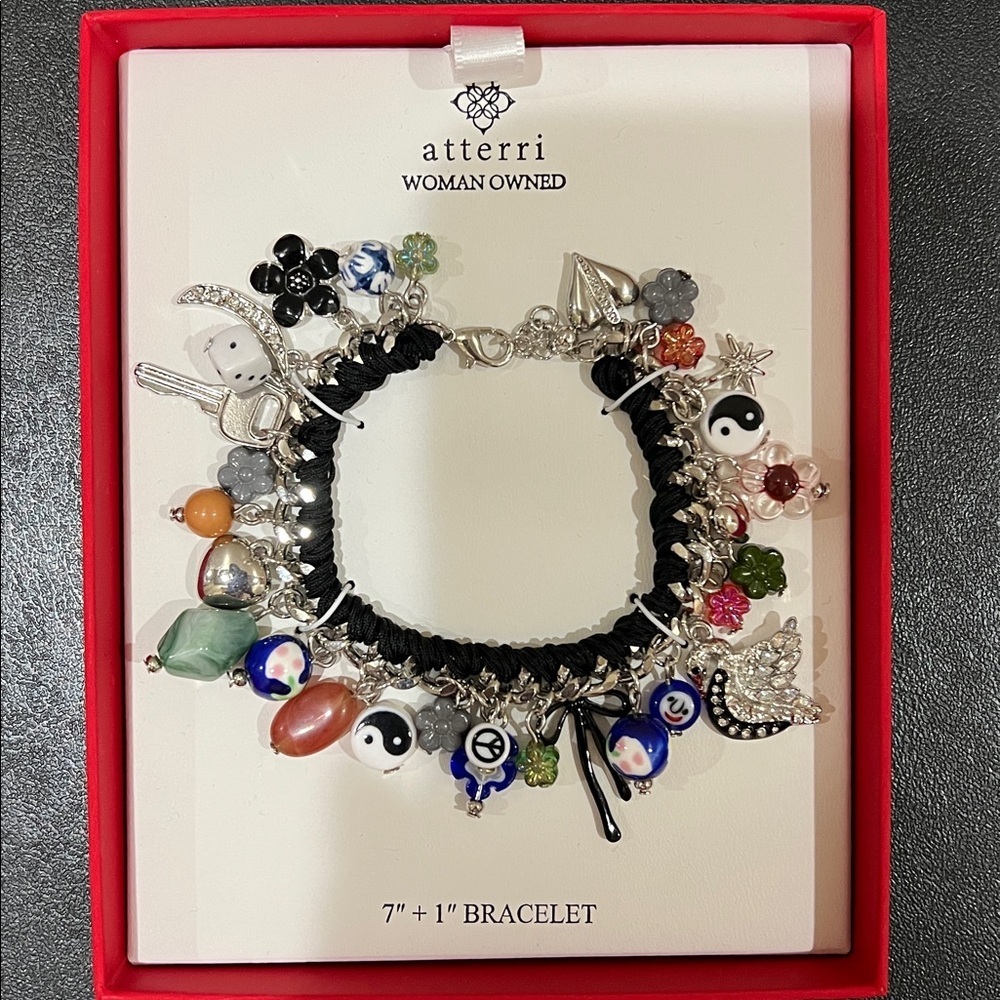 Atterri | Artisan Boho Charm Bracelet ~ Silver Tone